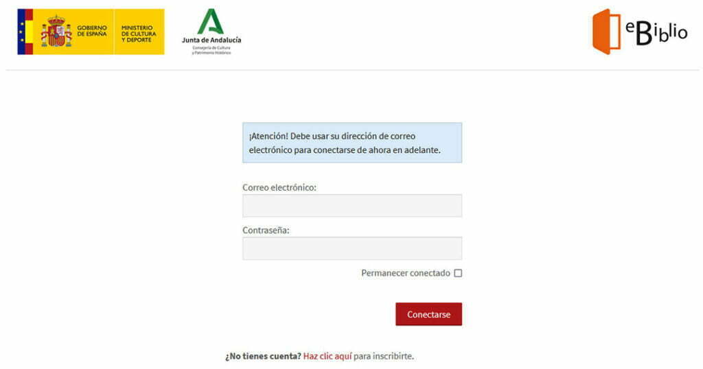 acceso a eBiblio Andalucía