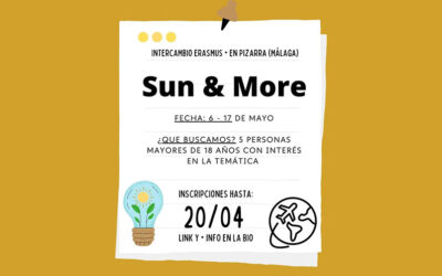 Intercambio juvenil Erasmus+ SUN & MORE. Pizarra-Cerralba del 6 al 17 de mayo 2023