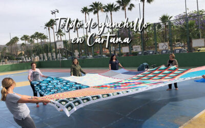 Toldo de ganchillo de las tejedoras de “El Punto de Rosi” y vecinas de Cártama