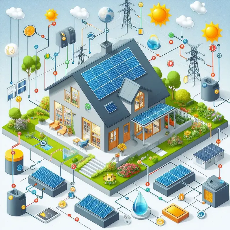 diagrama de placas solares en casa particular