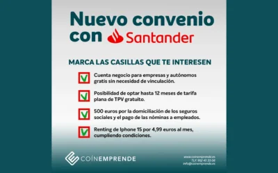 Convenio CoínEmprende y Banco Santander: Nuevas ventajas para empresas y autónomos