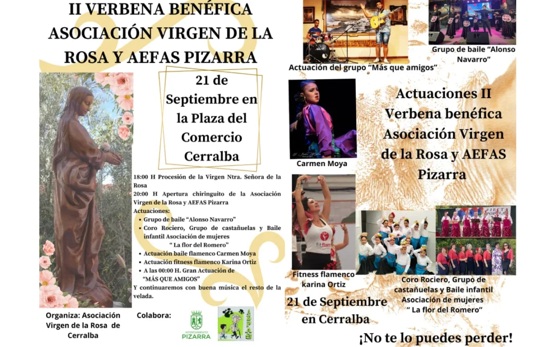 Verbena Benéfica Asociación Virgen de la Rosa y AEFAS Pizarra