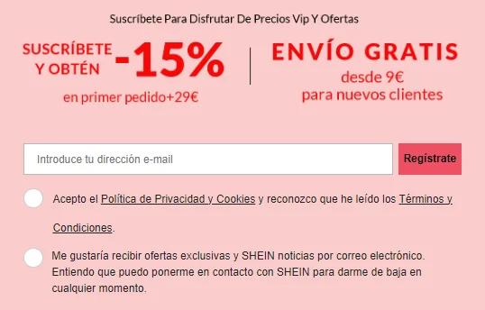 código de descuento envío gratis de SHEIN