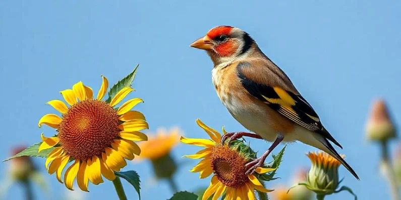 jilguero en girasol