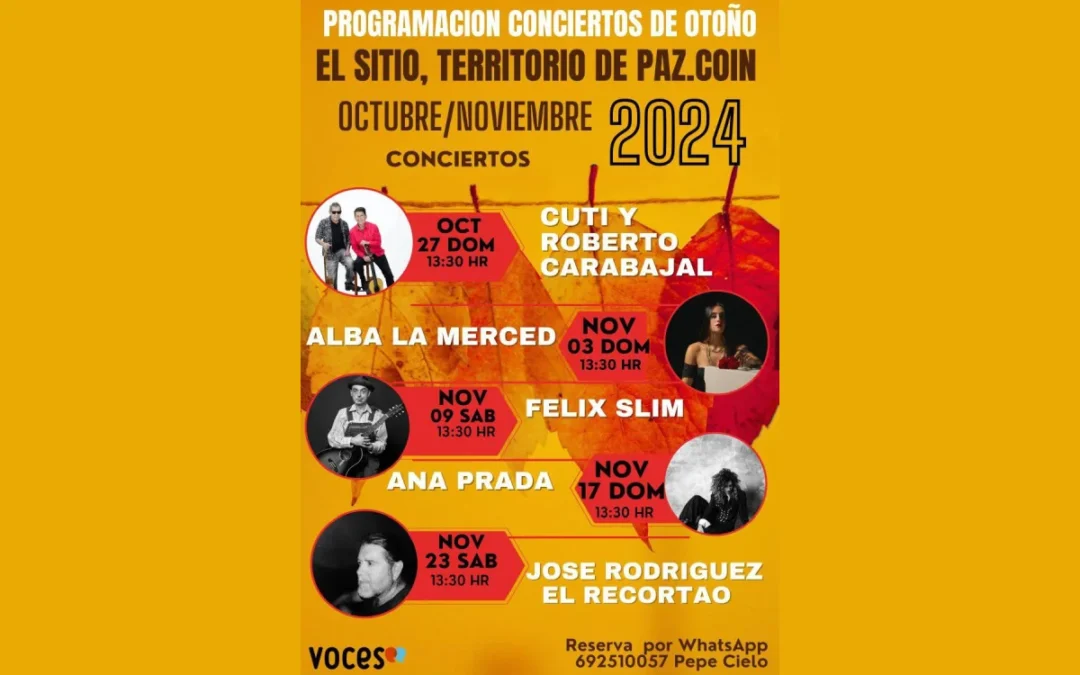 Conciertos otoño 2024 Territorio de Paz