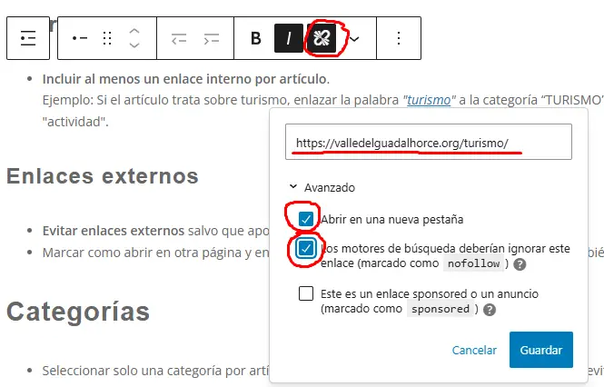 Enlaces externos Manual de estilo colaboraciones