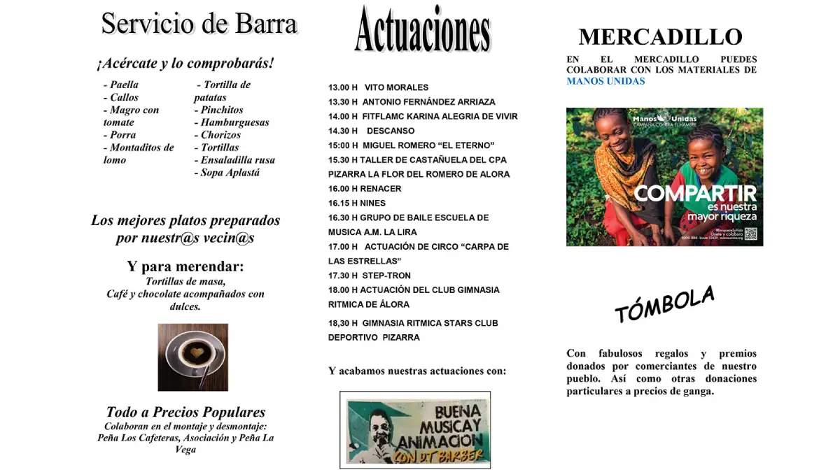 Festival de la Solidaridad Manos Unidas Pizarra 2025