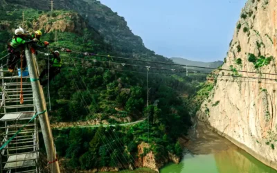 Puente colgante más largo de España en el Caminito del Rey: 110 metros
