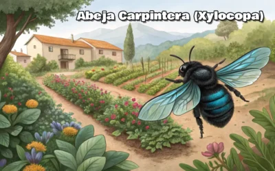 Abeja carpintera Xylocopa de Málaga, polinizadora protegida