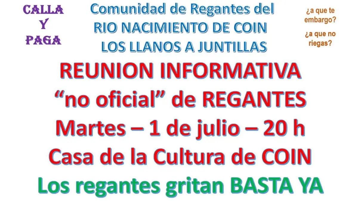 Asamblea Regantes Nacimiento los Llanos a Juntillas