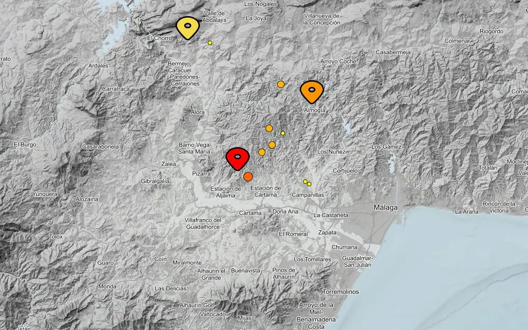 Movimientos sísmicos en el Valle del Guadalhorce