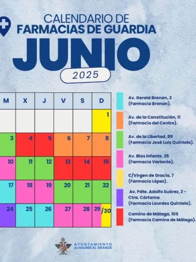 Farmacias de Guardia Junio 2025 en Alhaurín el Grande