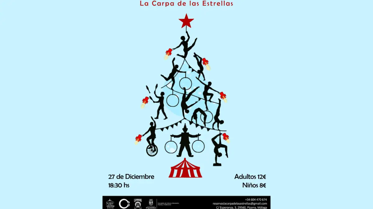 Gala Circo de Navidad 2025 en Pizarra: magia, risas y acrobacias