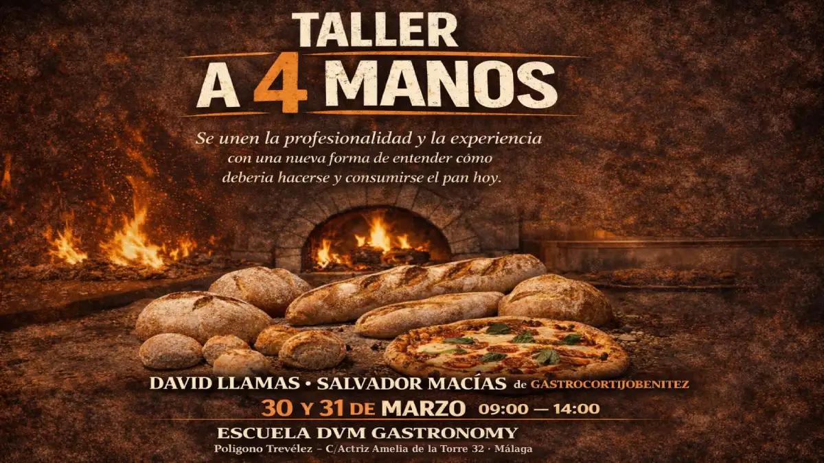 Taller a 4 manos: David Llamas y Salvador Macías elevan el pan en Málaga
