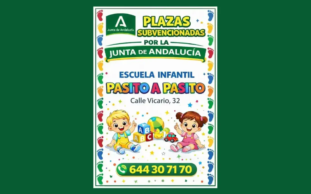 plazas subvencionadas Escuela Infantil Pasito a Pasito Coín