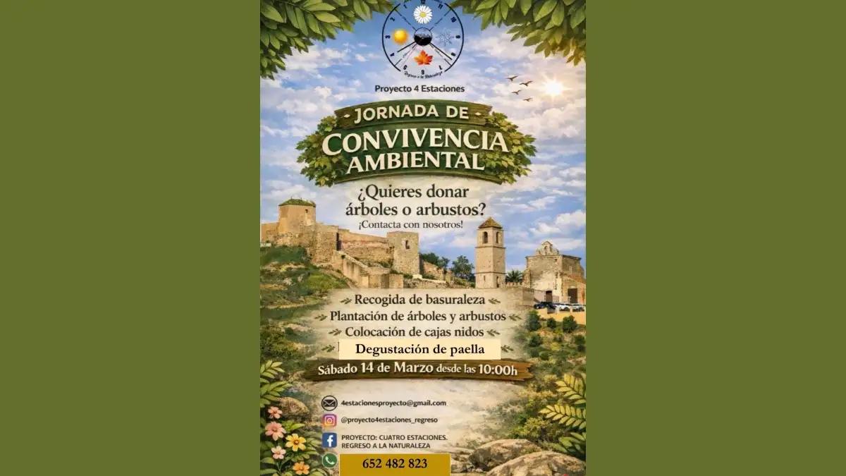 Jornada de Convivencia Ambiental en Álora: plantación de árboles y cuidados en torno al Castillo