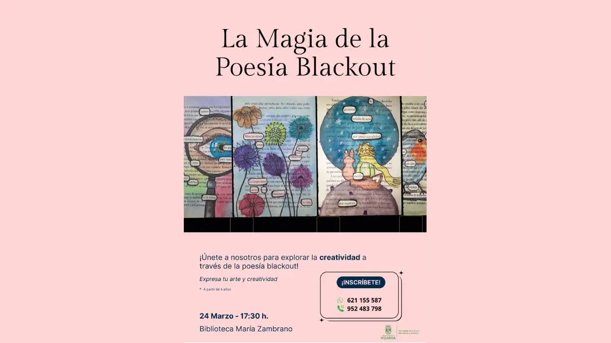 La Magia de la Poesía Blackout llega a Pizarra el 24 de marzo