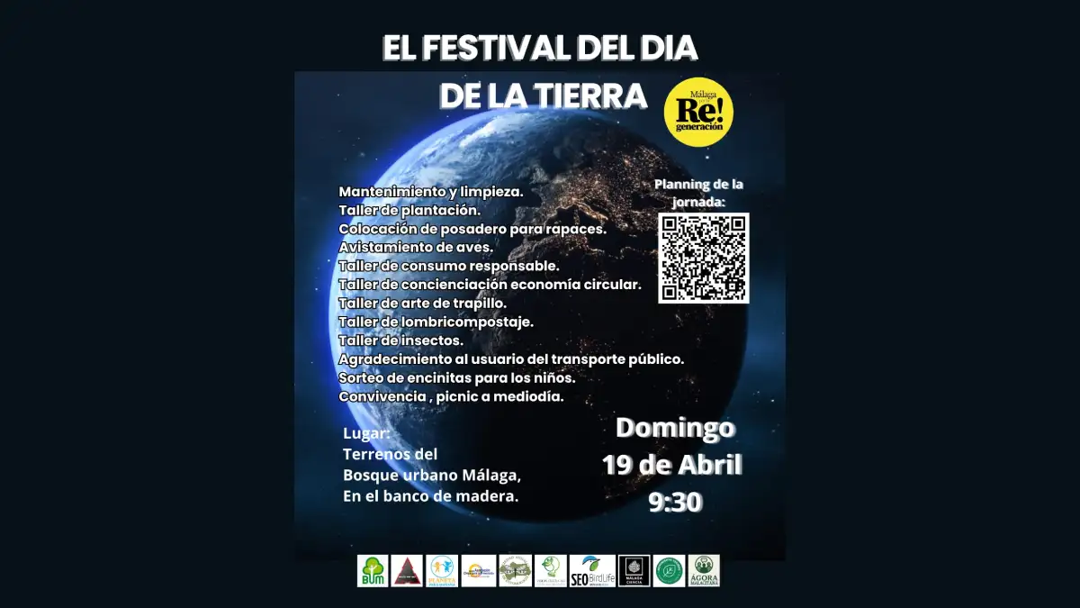 El Festival del Día de la Tierra reunirá a Málaga por la Re!generación el domingo 19 de abril