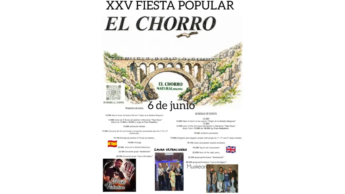 XXV Fiesta Popular El Chorro 2026 en Llano de la Iglesia