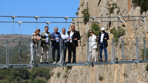 Inauguración institucional del puente colgante más largo de España en el Caminito del Rey