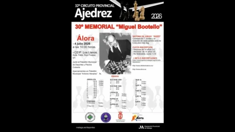 El Memorial Miguel Bootello de Ajedrez regresa a Álora el 4 de julio con su 30ª edición