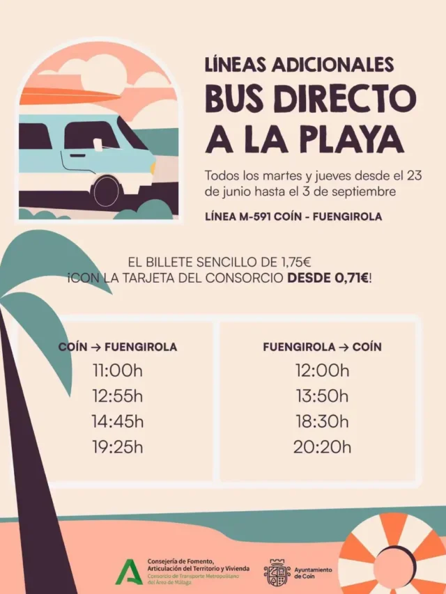 Bus directo a la playa desde Coín