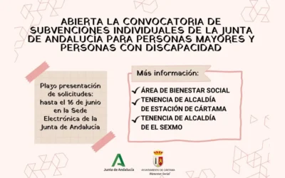 Cártama abre plazo de subvenciones individuales de la Junta
