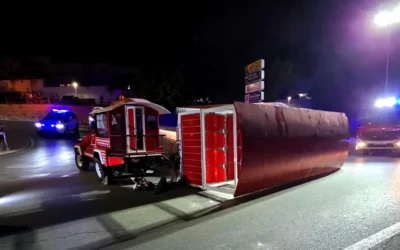 Vuelco de vagón en el tren de la Ruta de la Tapa en Cártama