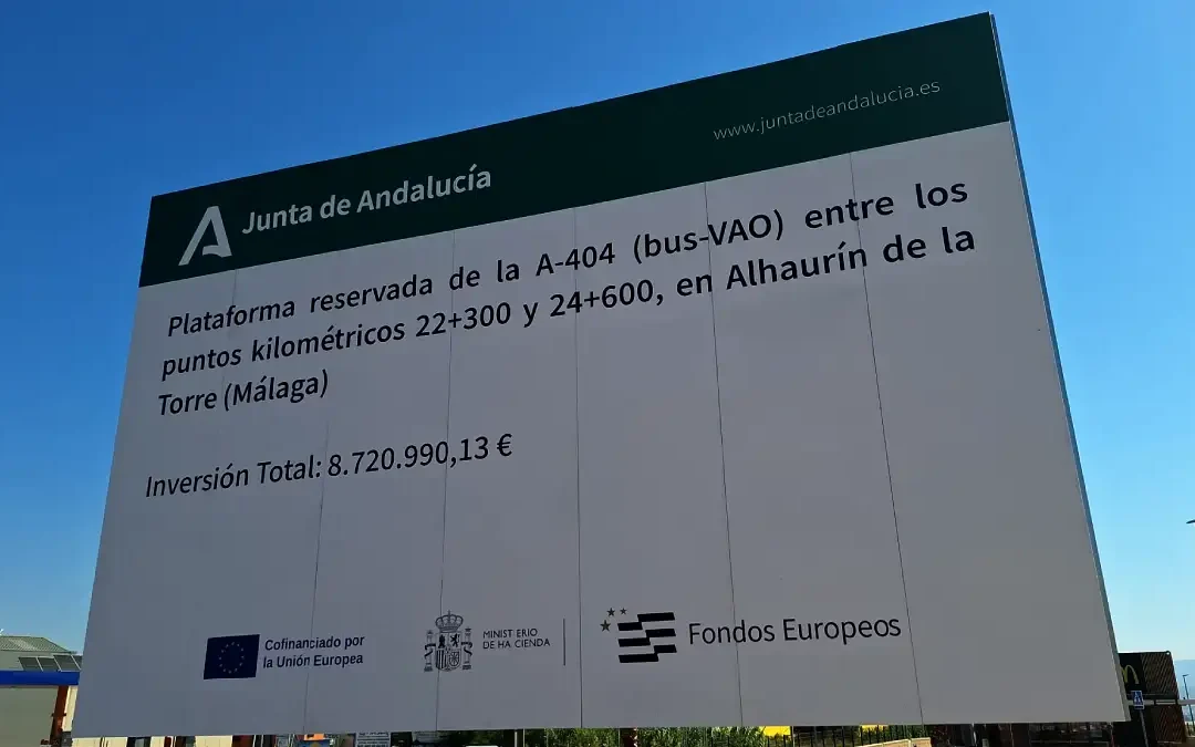 Avances del desdoblamiento de la variante de la carretera A-404 en Alhaurín de la Torre