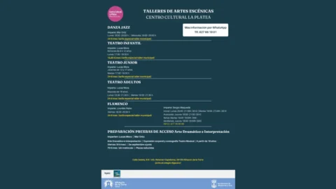 La Platea abre en septiembre sus talleres de artes escénicas